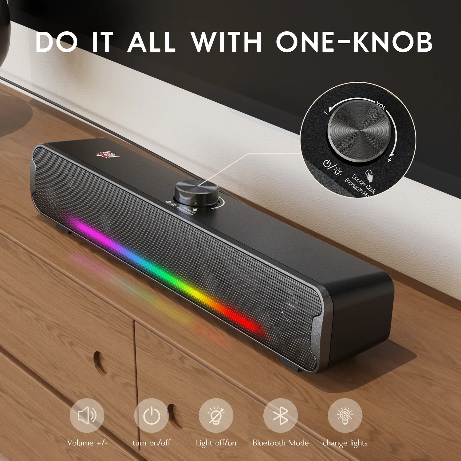 ONIKUMA L16 bluetooth speaker RGB 16W soundbar