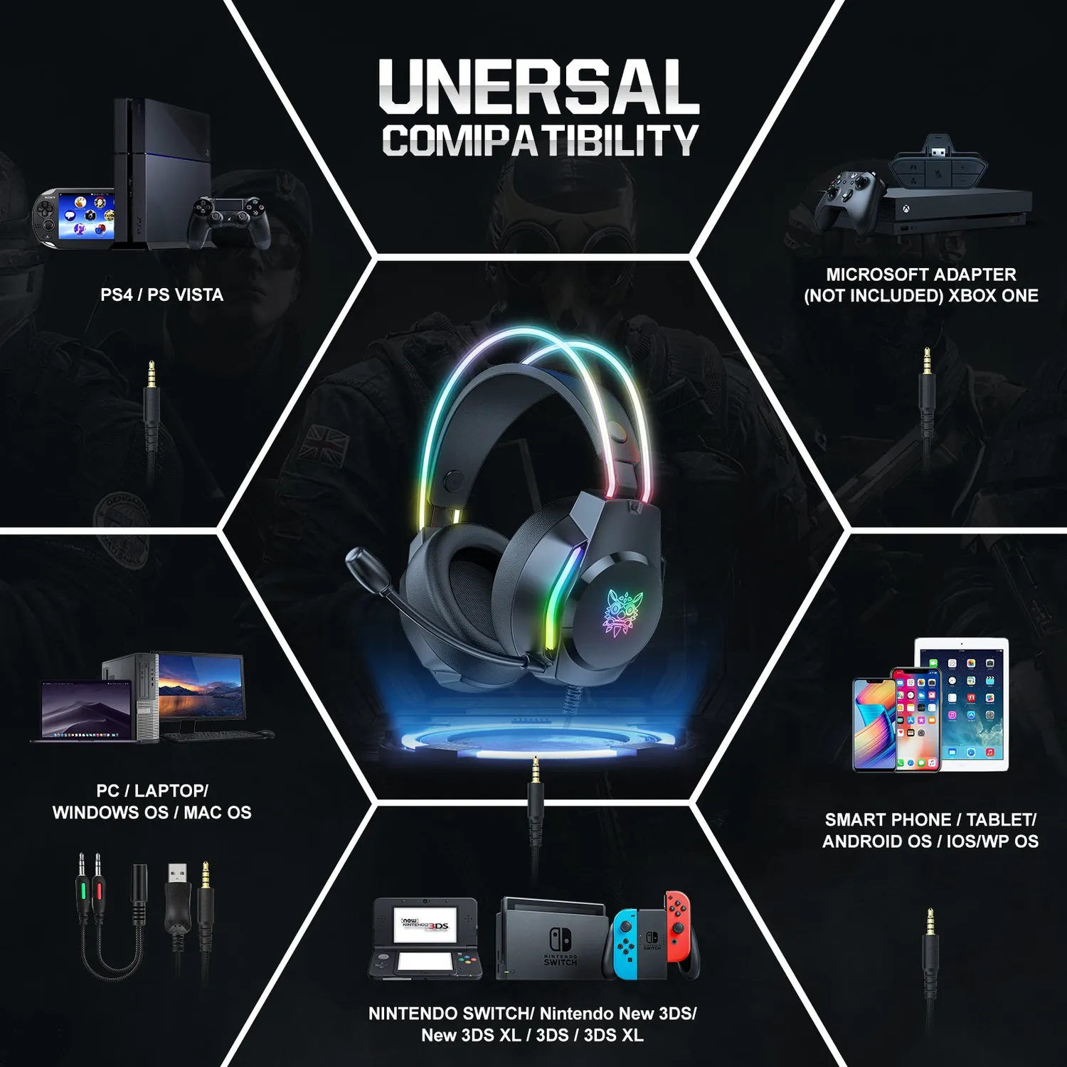 ONIKUMA X26 gaming headset roze bedraad – met RGB