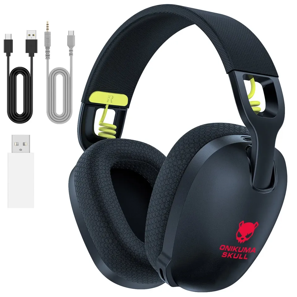 ONIKUMA SKULL draadloze gaming headset zwart ENC mic