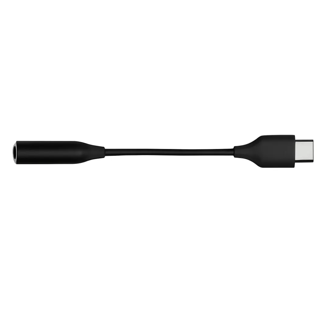 WISEQ USB-C naar AUX kabel 11cm zwart aux-adapter