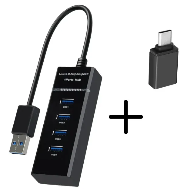 WiseQ USB Hub 4-poorts splitter USB-C converter 5Gbps