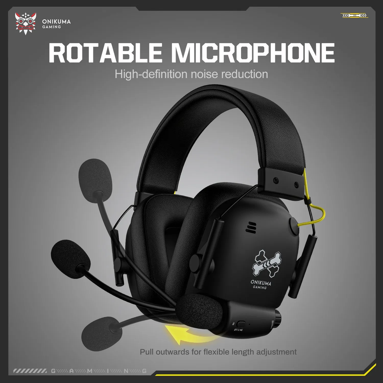 ONIKUMA GT888 draadloze gaming headset zwart 60 uur