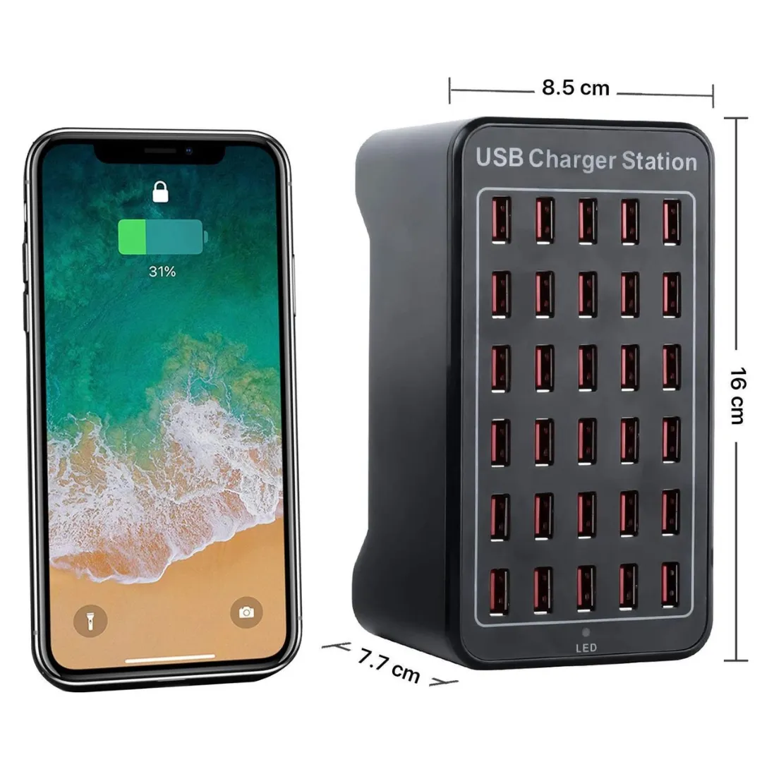 WISEQ USB Hub 30 Poorten 150W oplader met voeding