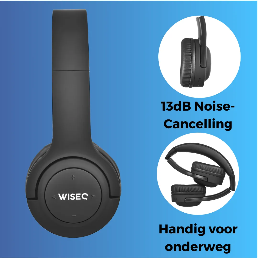 WiseQ Hero Draadloze Kinderkoptelefoon Zwart 38 uur
