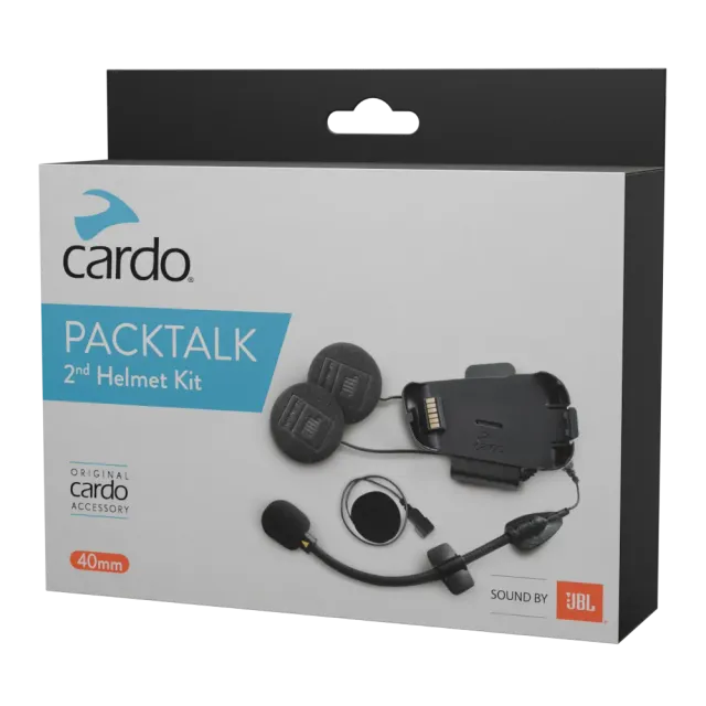 Cardo Packtalk 2e helmkit JBL speakers 40mm