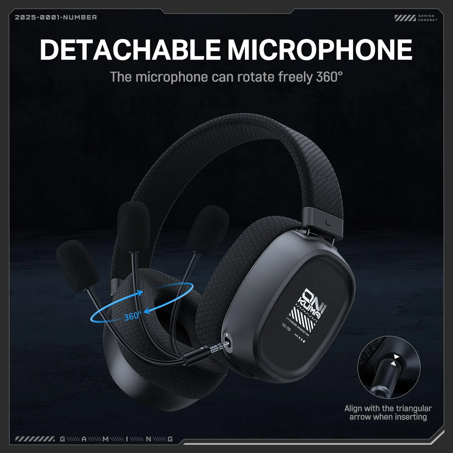 ONIKUMA GT839 gaming headset zwart draadloos 45H