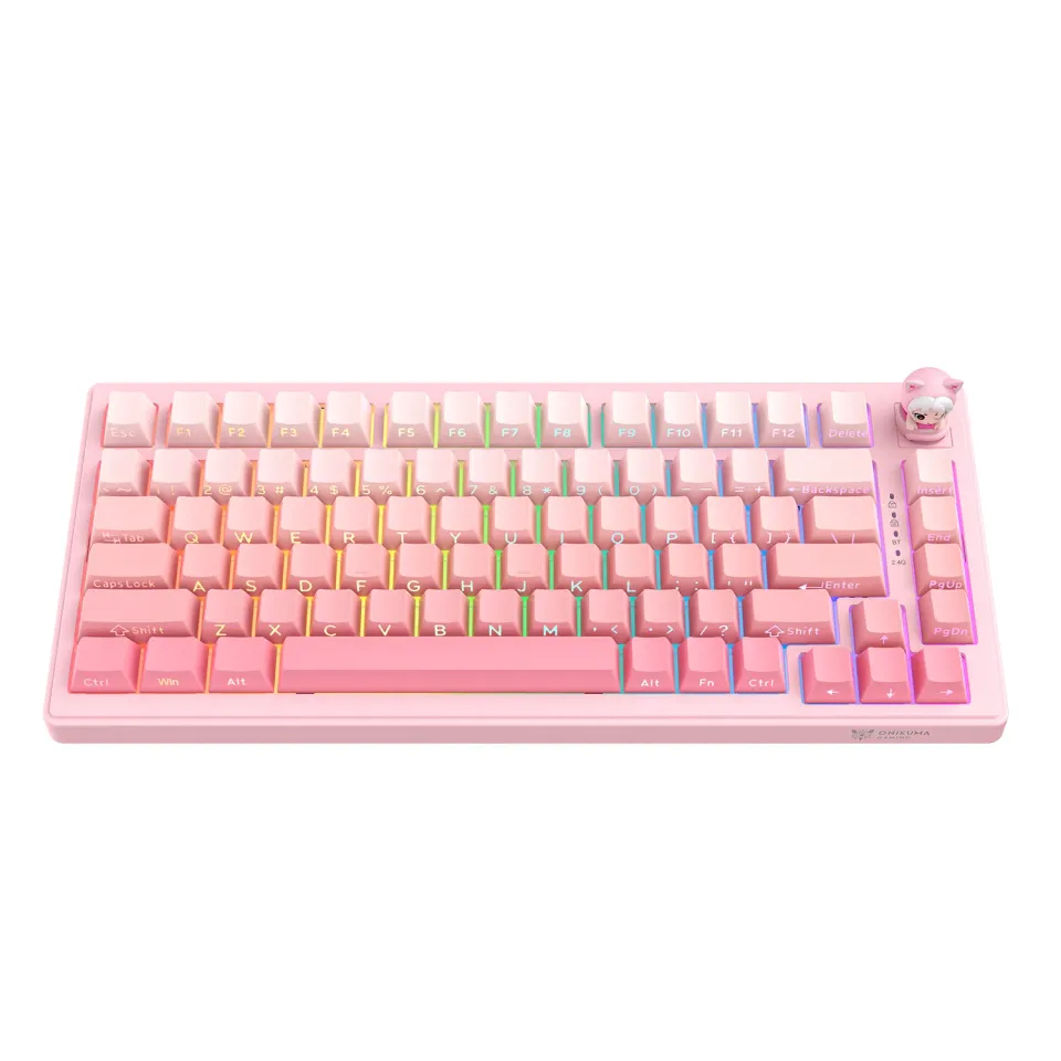ONIKUMA MT707 gaming toetsenbord roze RGB draadloos