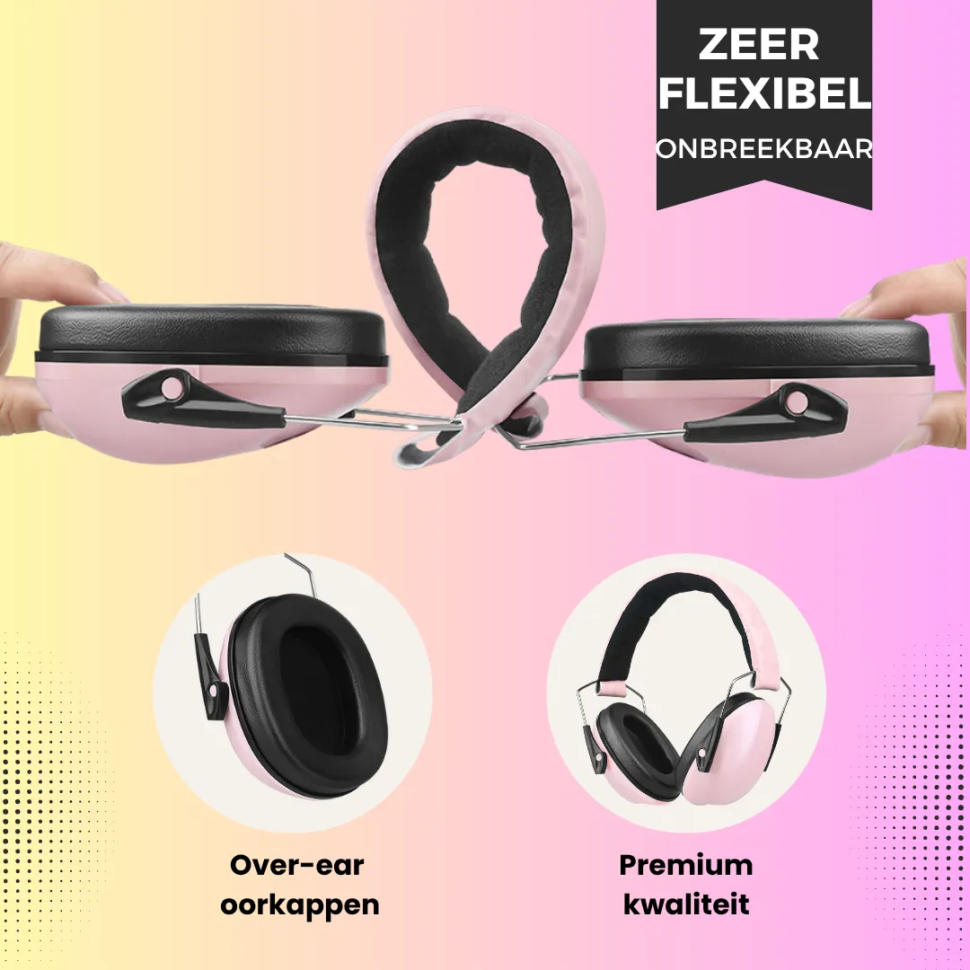 WISEQ Gehoorbescherming kinderen roze 26dB opvouwbaar