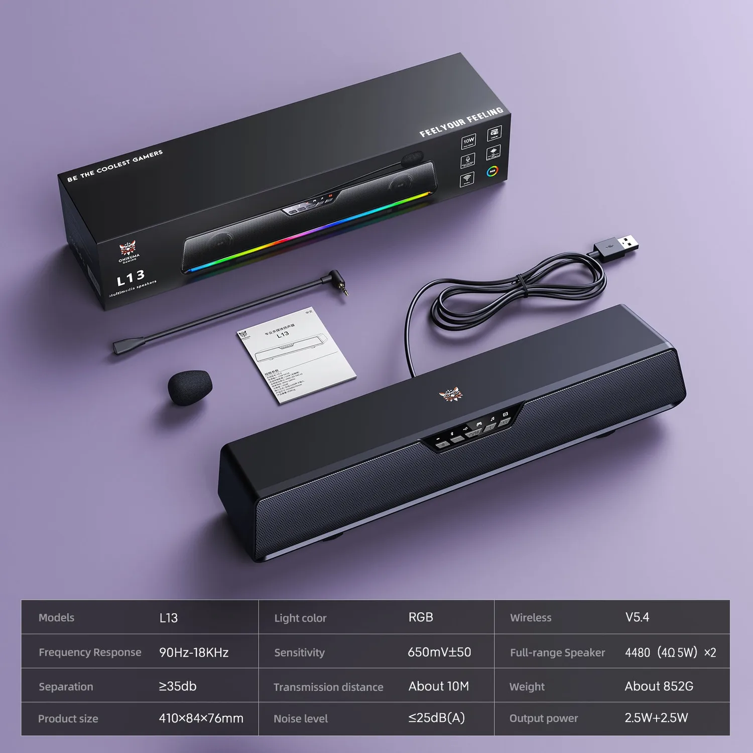 ONIKUMA L13 gaming speaker desktop – 7.1 surround