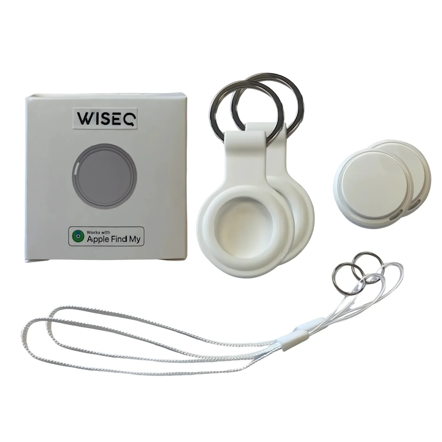 WISEQ GPS Tracker Set van 2 Wit met Houder