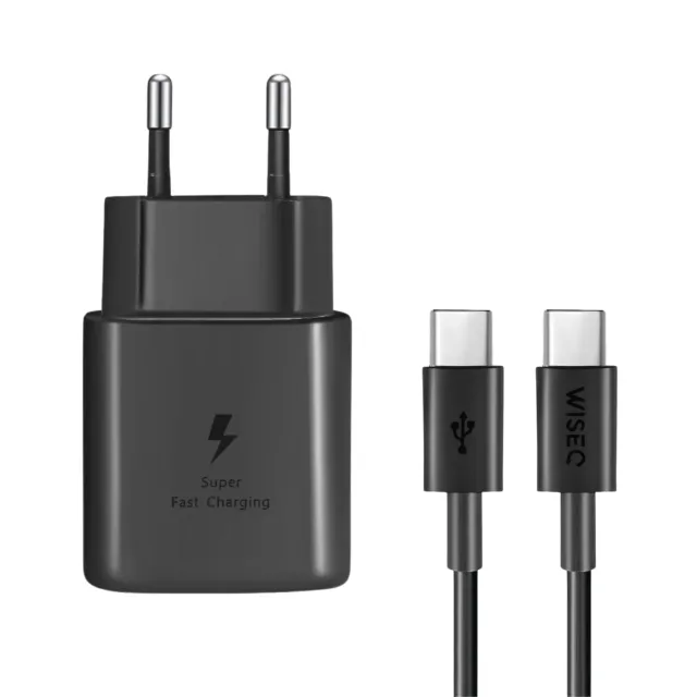 WISEQ 25W Snellader USB-C 1 meter zwart Samsung