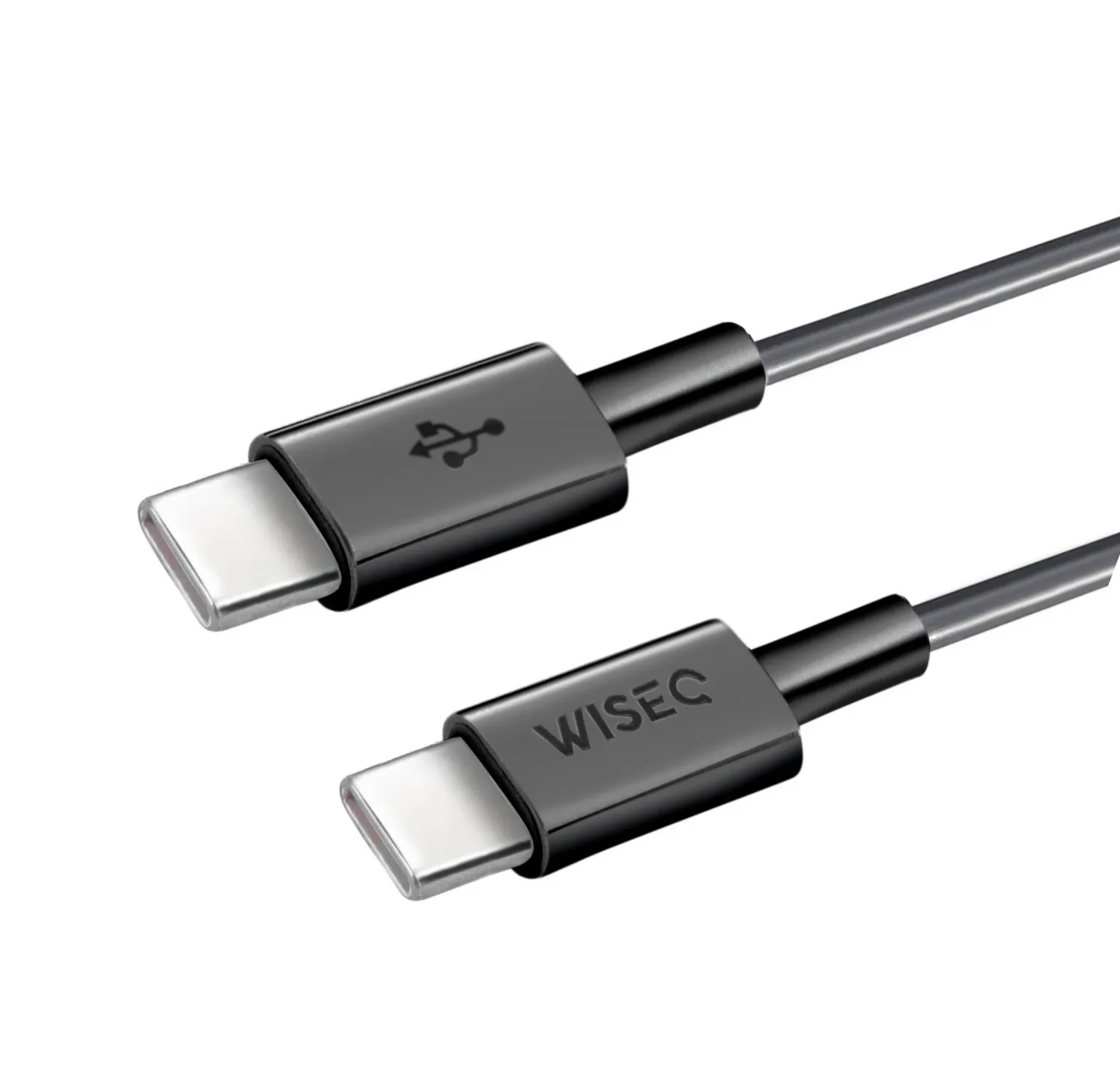 WiseQ 38W Snellader 3 poorten met USB-C kabel 2m zwart