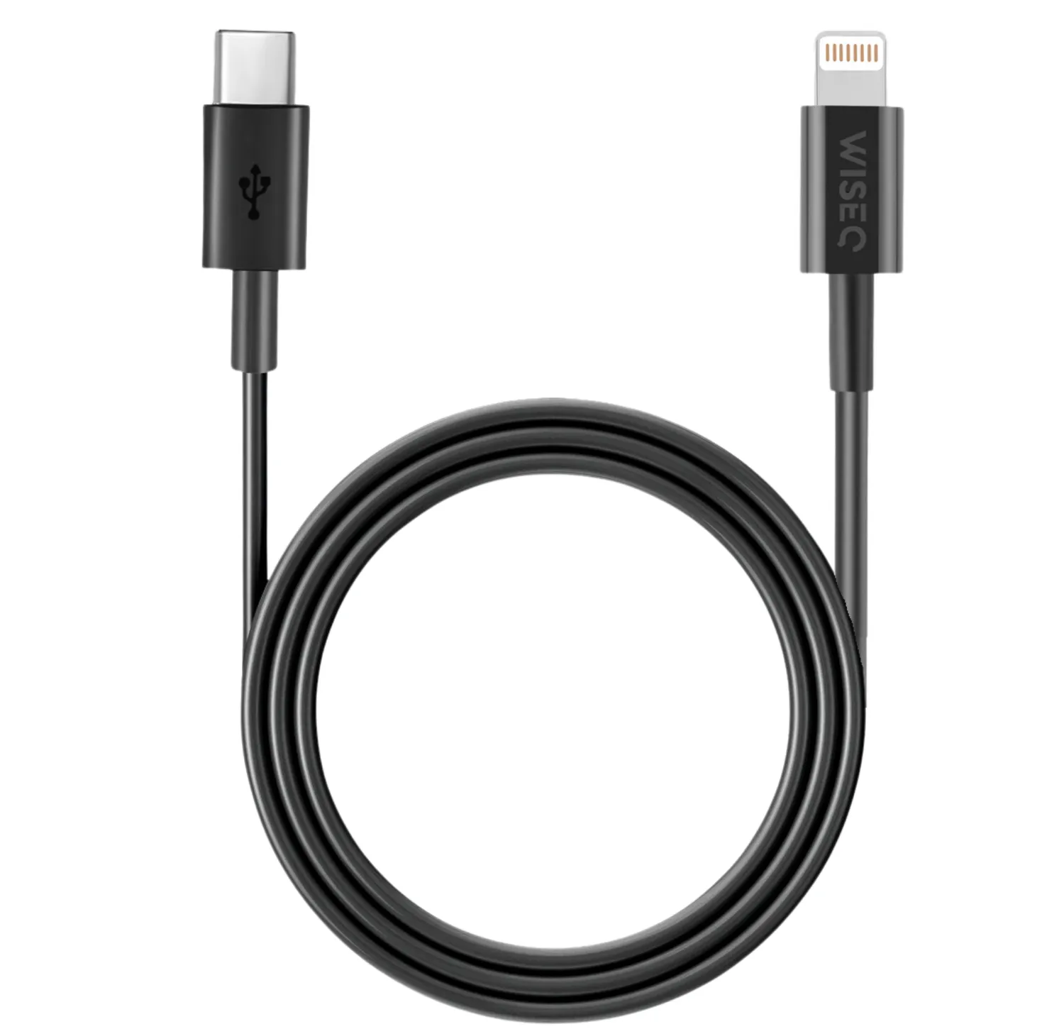 WISEQ Ultra 33W snellader Lightning 2m zwart dubbel