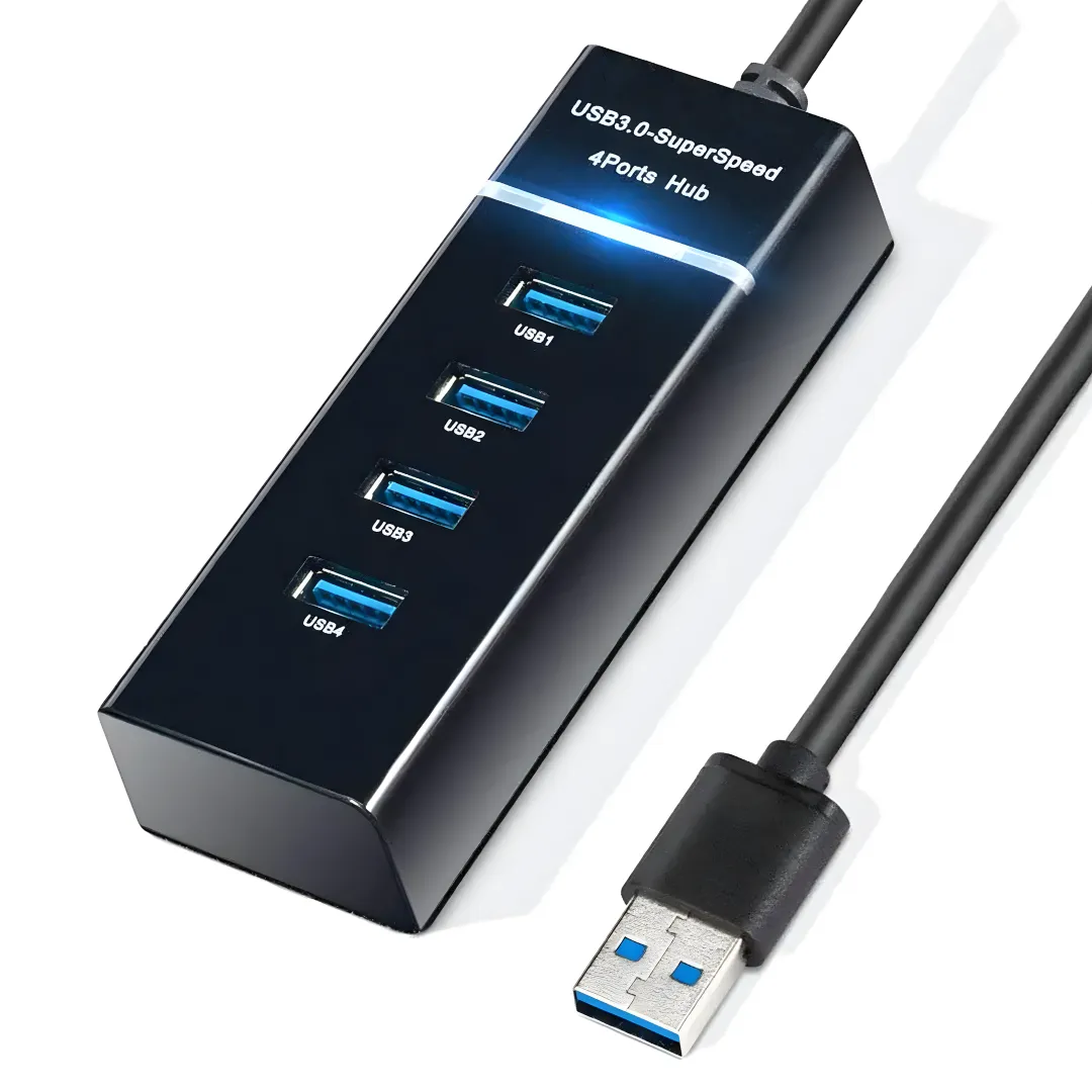 WiseQ USB Hub 4 Poorten Zwart 5Gbps
