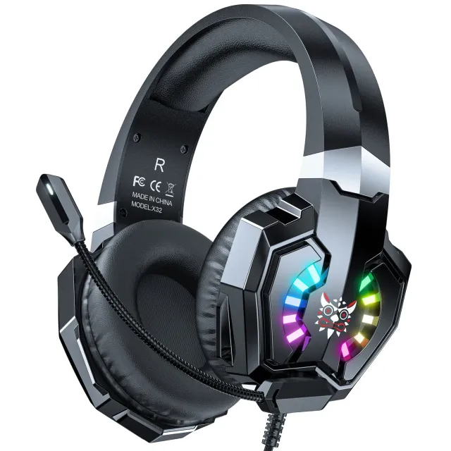ONIKUMA X32 gaming headset bedraad zwart met RGB