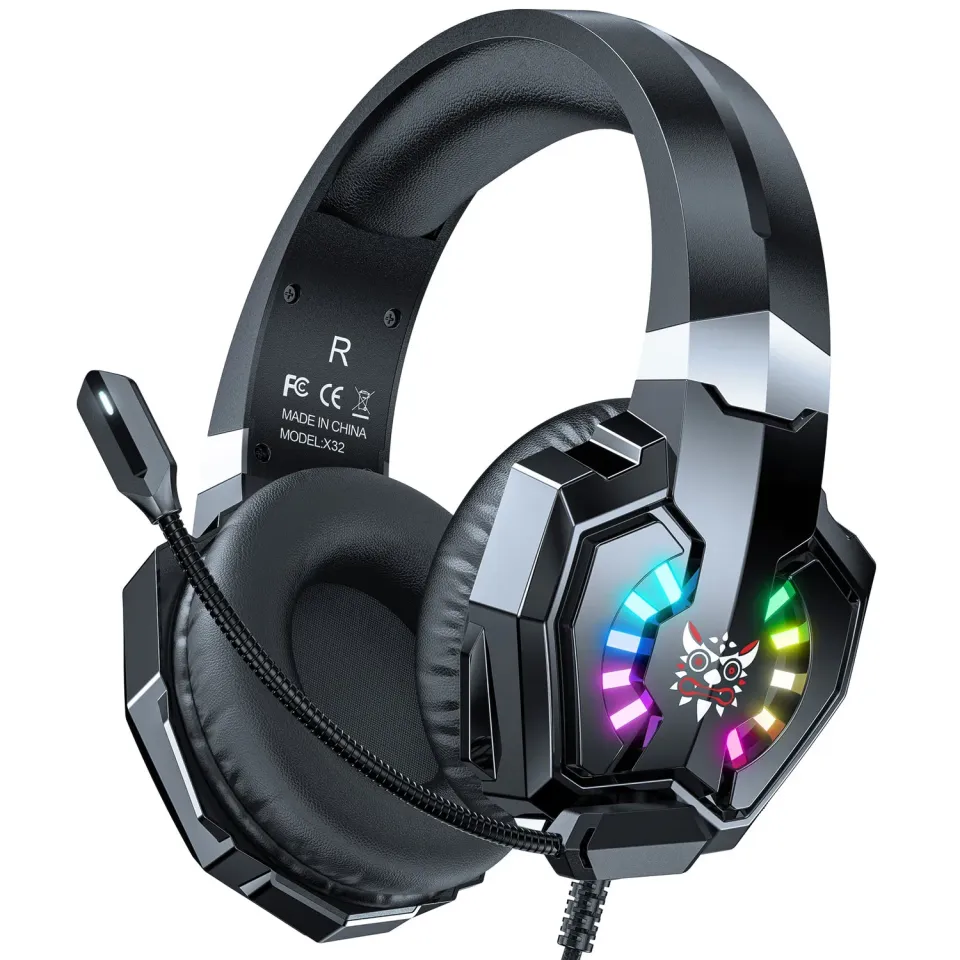 ONIKUMA X32 gaming headset bedraad zwart met RGB