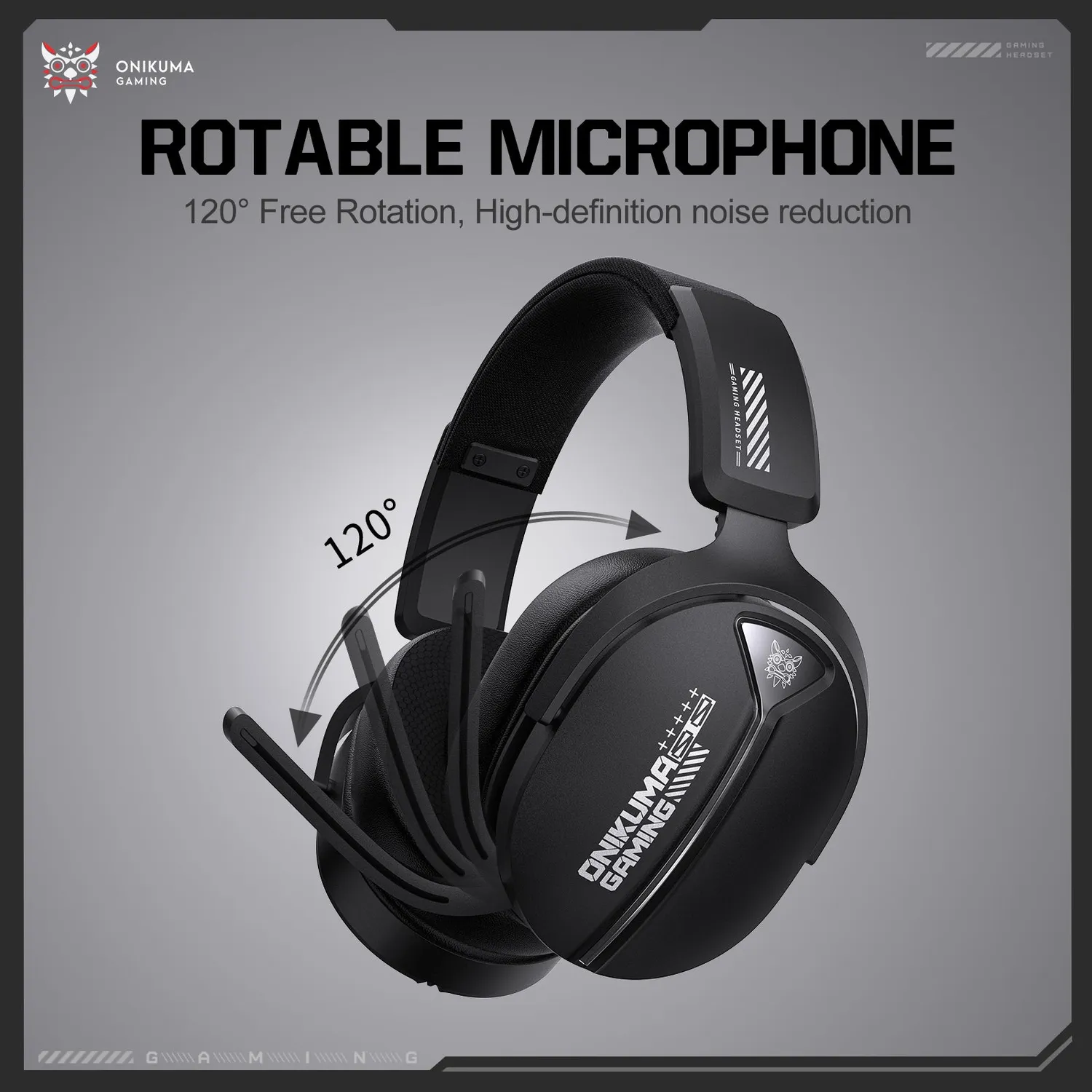 ONIKUMA GT887 gaming headset zwart 60 uur 4-modi