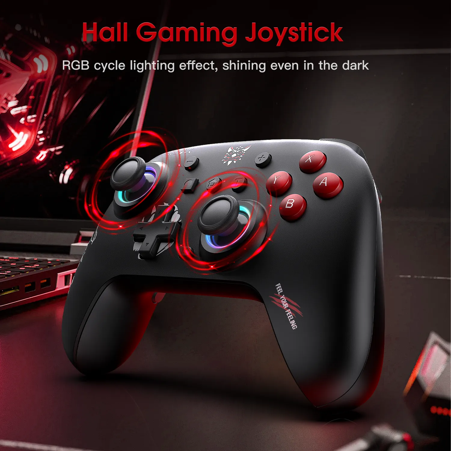 ONIKUMA C1 draadloze game controller zwart hall effect