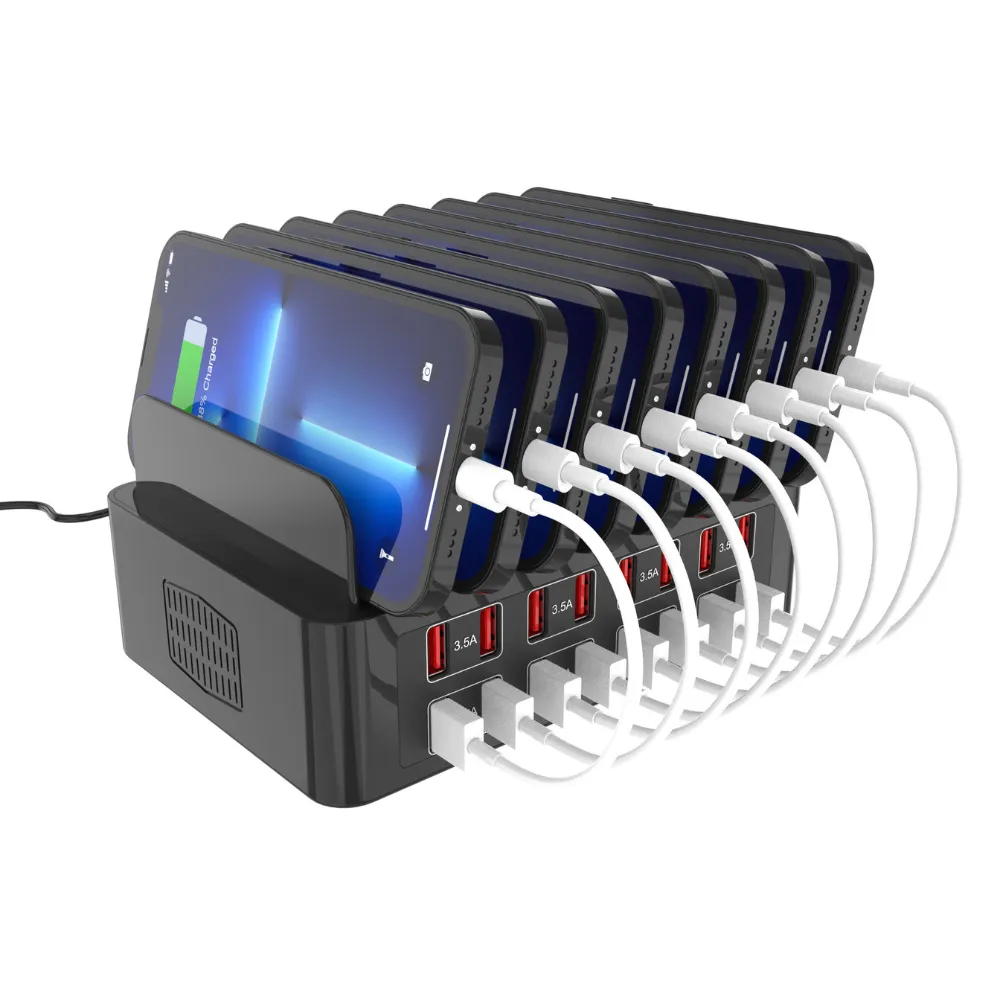 WISEQ 16 Poorten USB Hub 150W met Voeding 16x USB-A