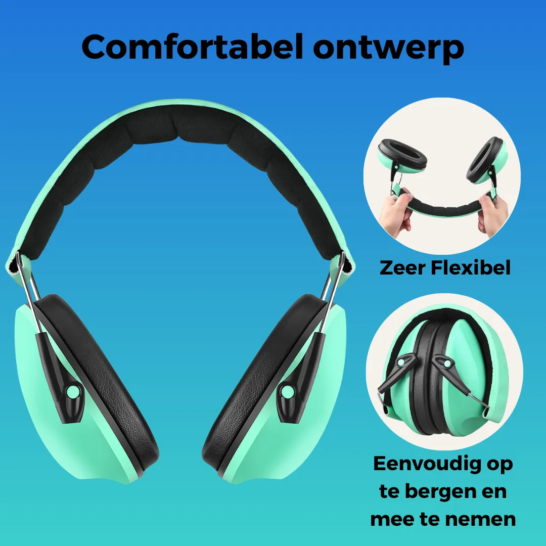 WISEQ Gehoorbescherming Kinderen Oorkappen Mintgroen 26dB