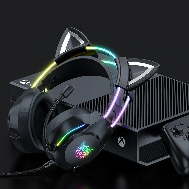 ONIKUMA X26 gaming headset kattenoren roze