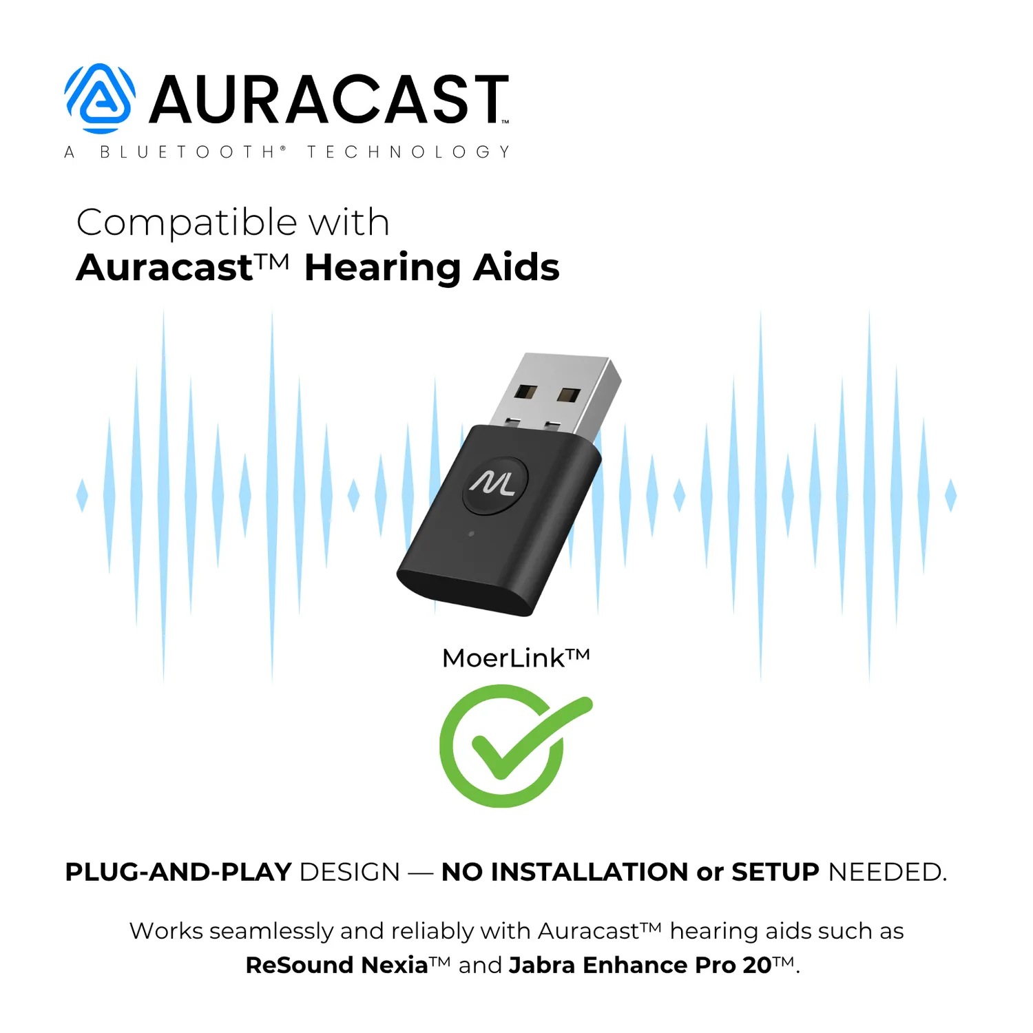 Moerlab MoerLink Auracast audio transmitter USB lage latency