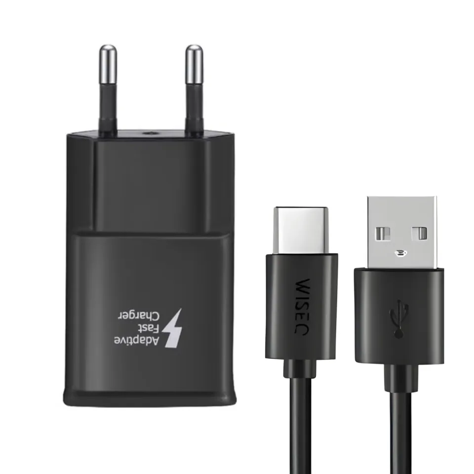 WiseQ 15W Snellader Oplader USB-C 3 Meter Zwart