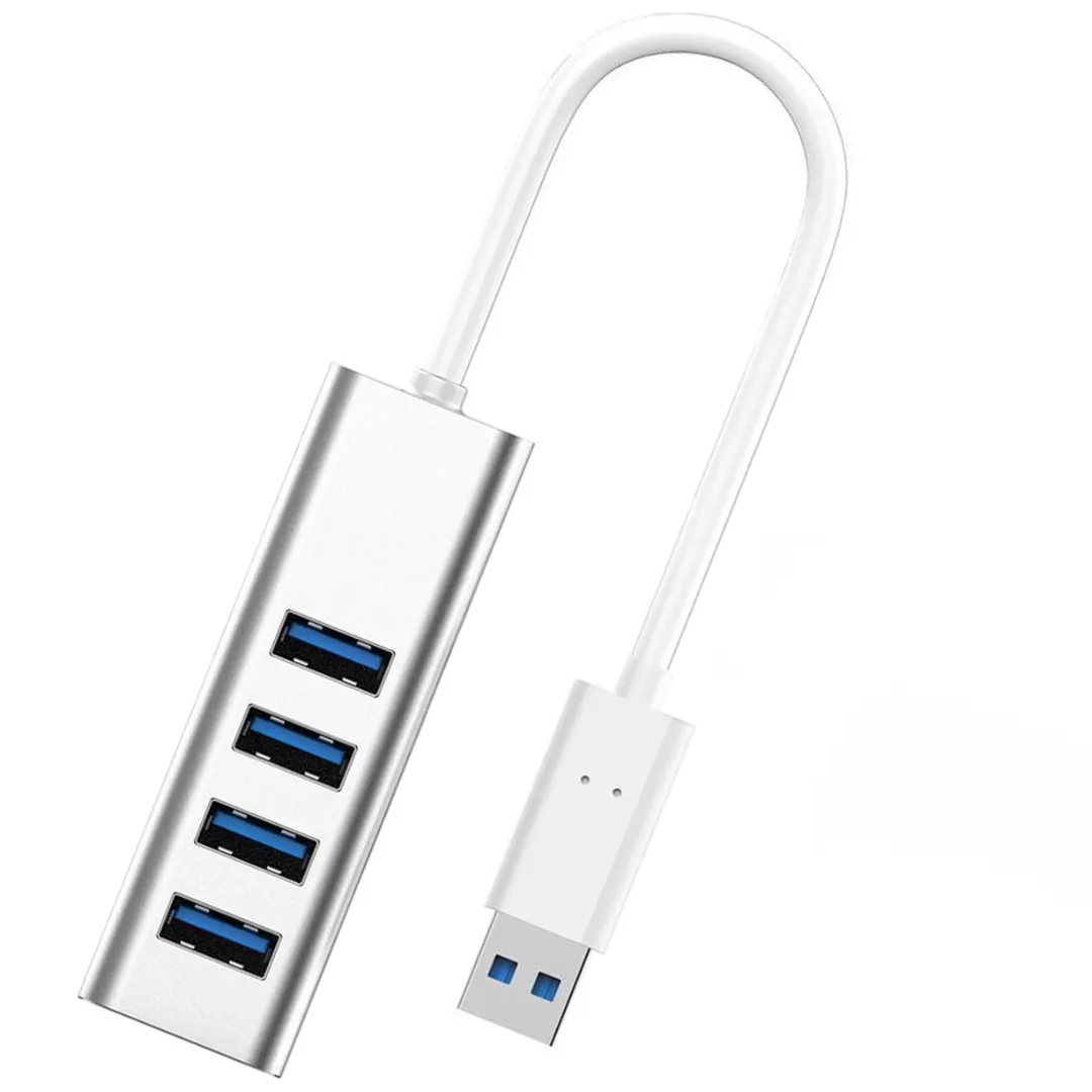 WiseQ USB Hub 3.0 Splitter Zilver 4 Poorten 5Gbps