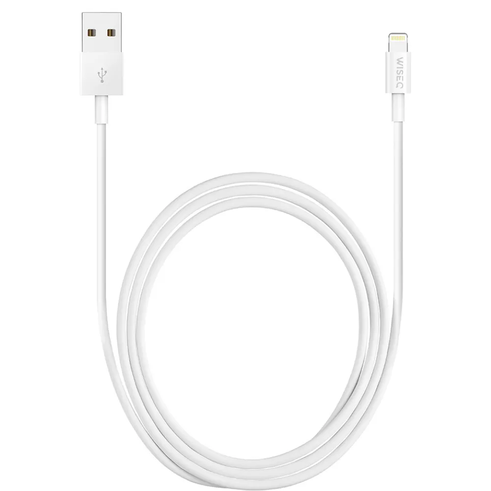 WISEQ USB naar Lightning oplaadkabel 2 meter wit gecertificeerd
