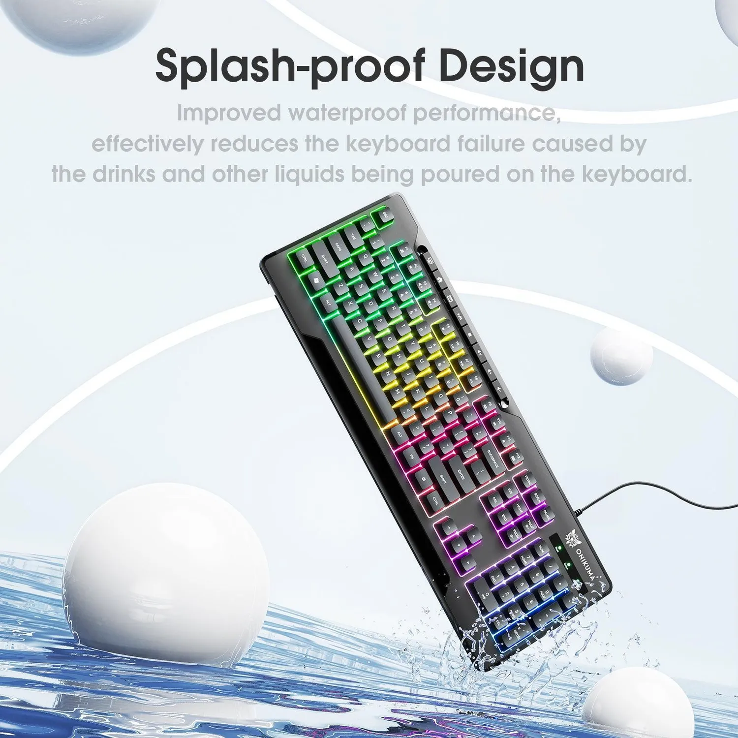 ONIKUMA G32 gaming toetsenbord zwart bedraad RGB