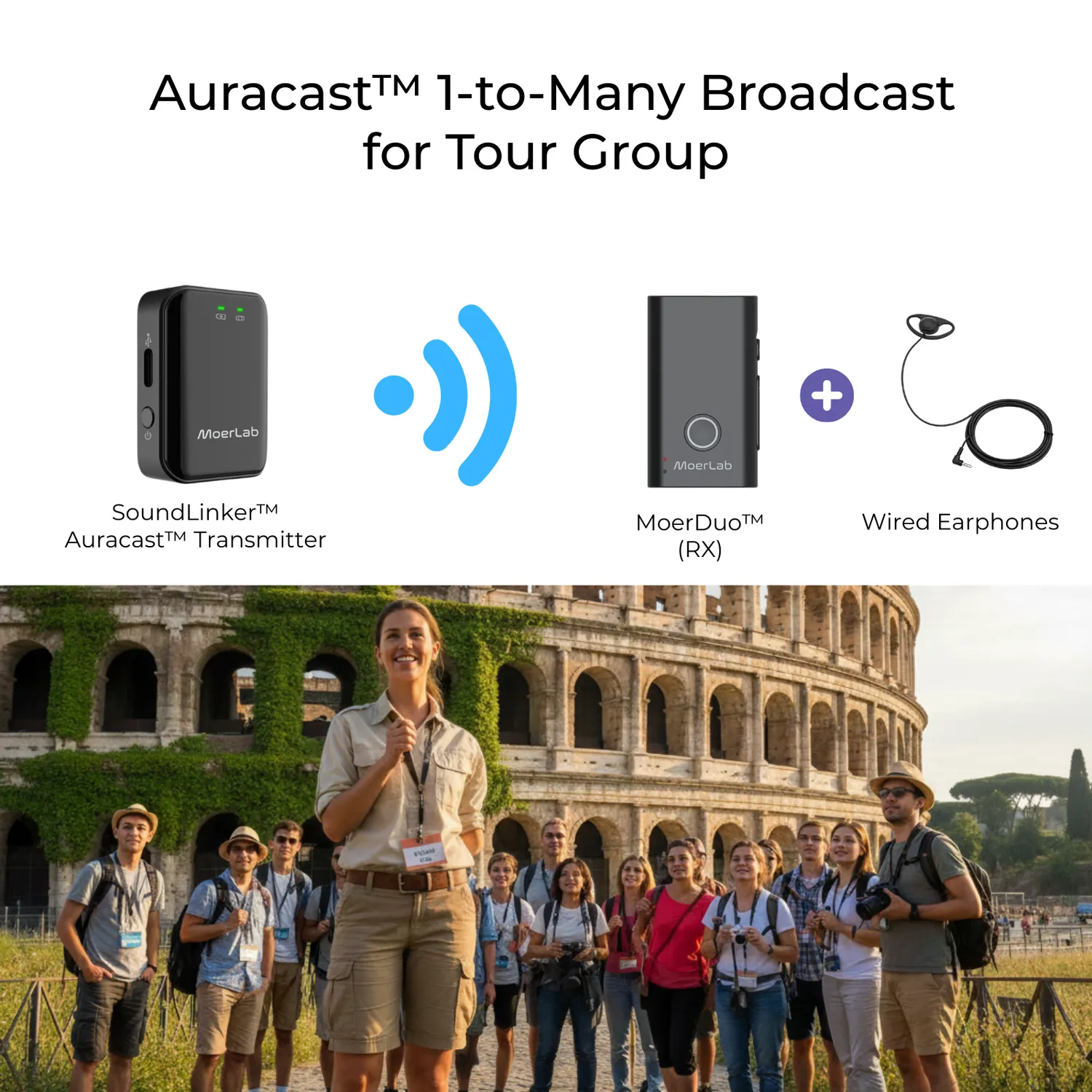 Moerlab MoerDuo Auracast audio transceiver TX/RX