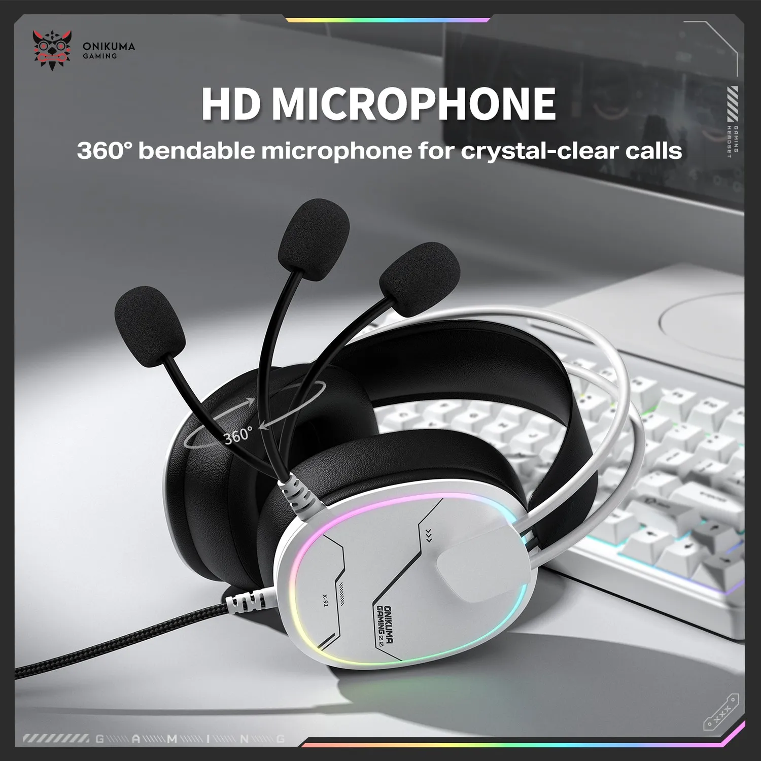 ONIKUMA X91 gaming headset zwart bedraad – met RGB