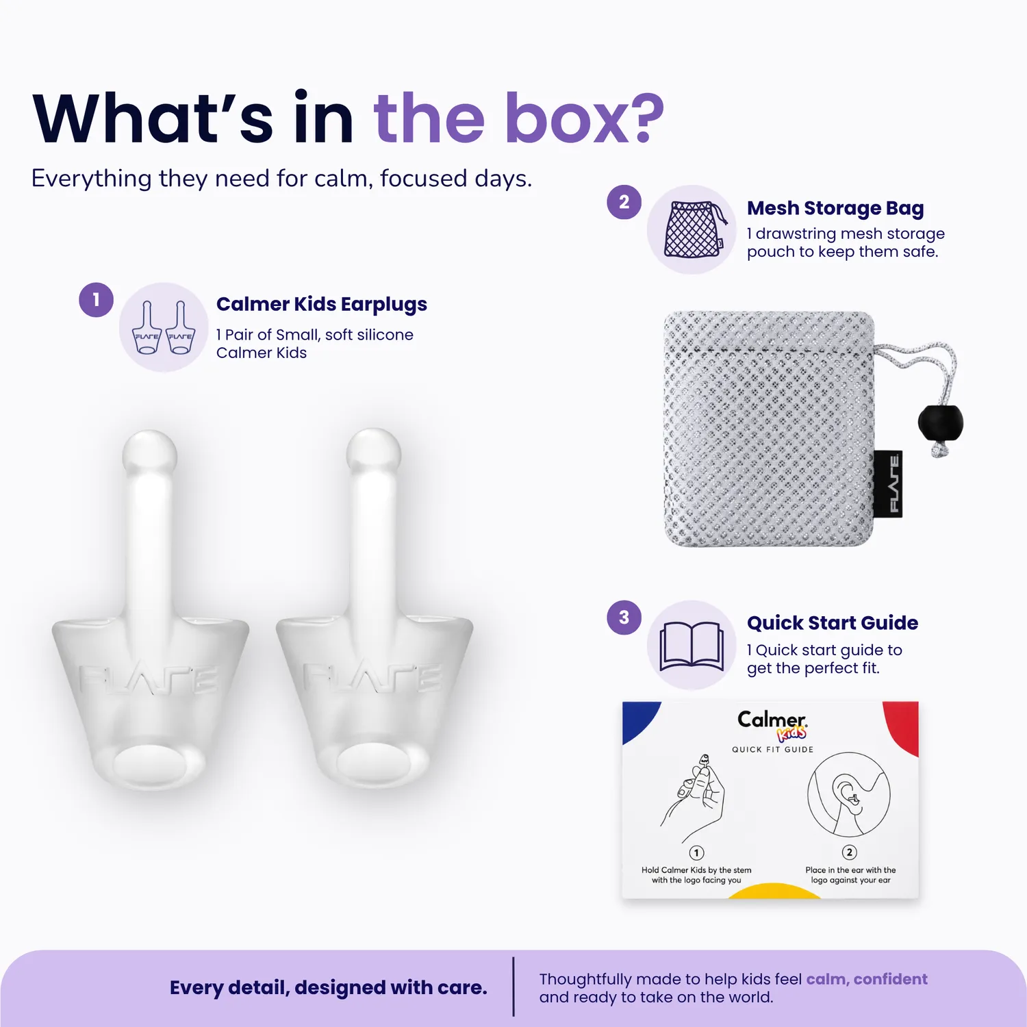 Flare Audio Calmer Kids oordopjes Translucent zonder koord