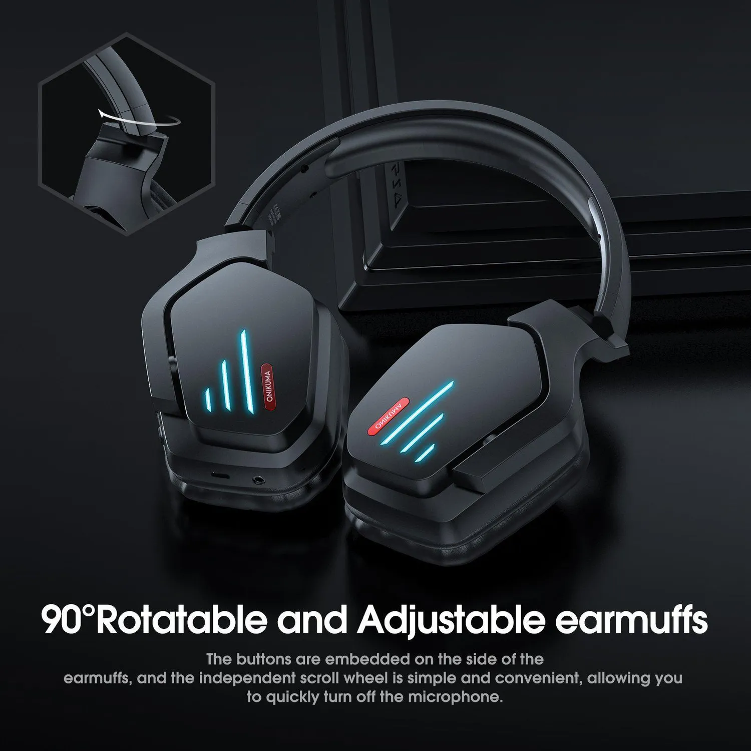 ONIKUMA B60 draadloze headset zwart bluetooth