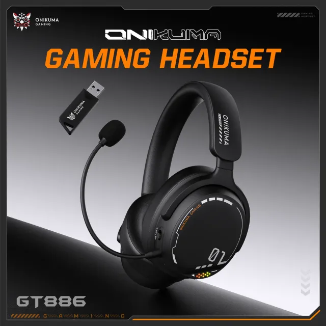 ONIKUMA GT886 wireless gaming headset zwart RGB