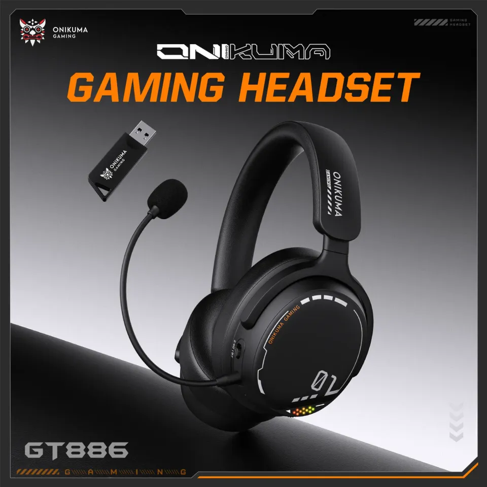 ONIKUMA GT886 wireless gaming headset zwart RGB