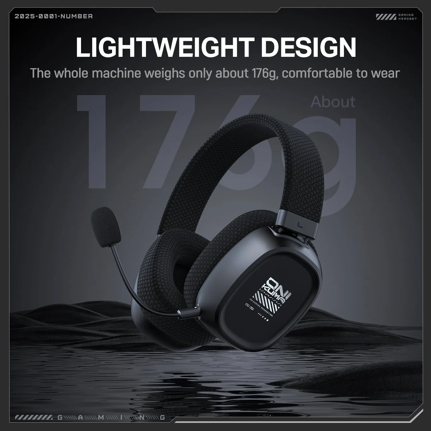 ONIKUMA GT839 gaming headset zwart draadloos 45H