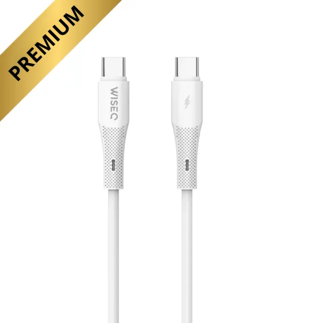 WiseQ Premium USB-C Kabel 60W 1 Meter Wit – Snelladen
