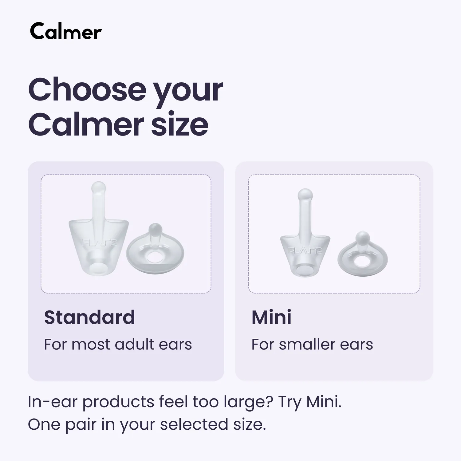 Flare Audio Calmer oordopjes Standard Translucent geluidsfilter