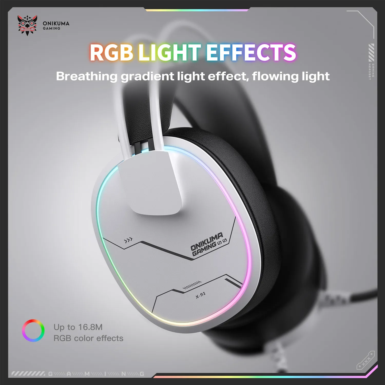 ONIKUMA X91 gaming headset zwart bedraad – met RGB