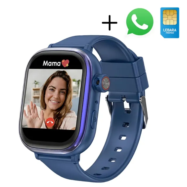 WISEQ smartwatch kinderen blauw GPS SIM AMOLED