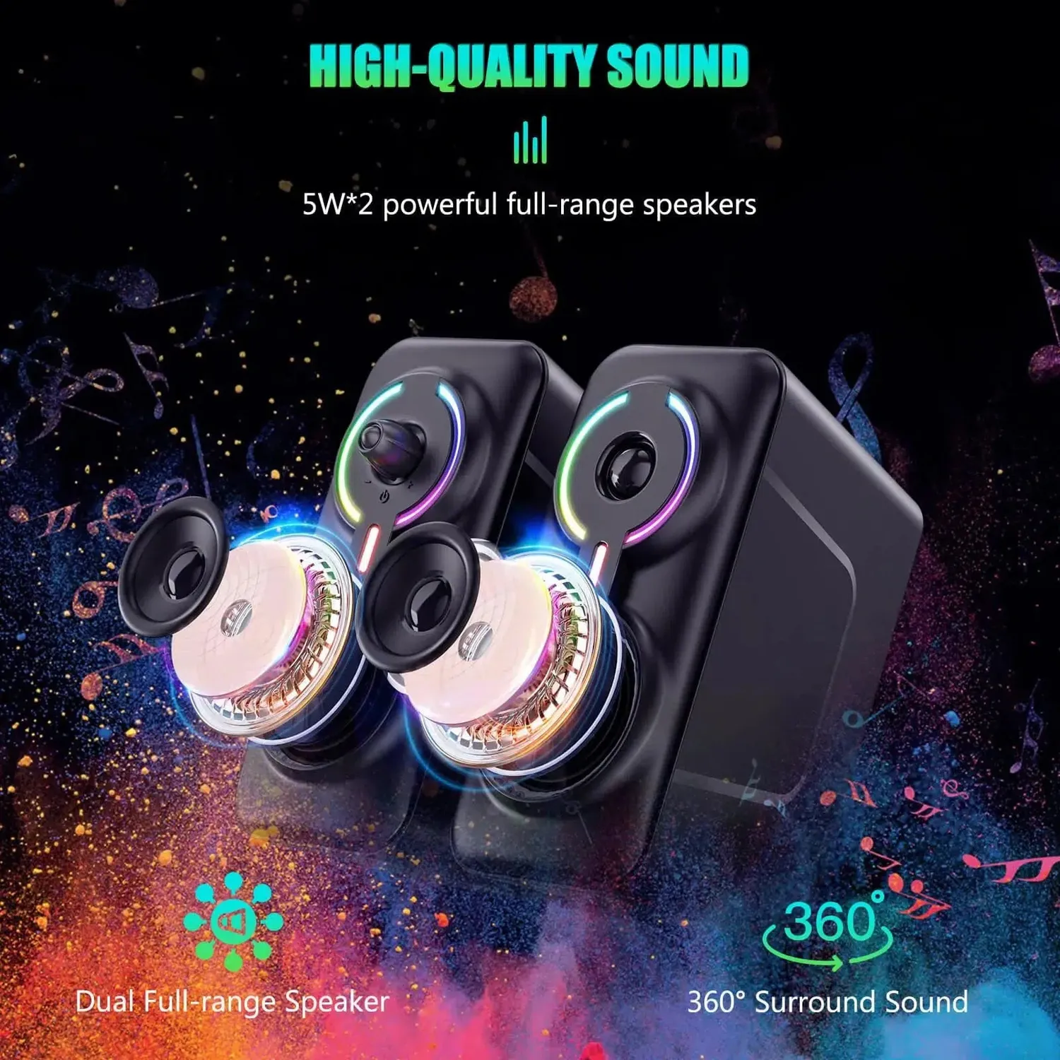 ONIKUMA L6 gaming speaker zwart Bluetooth RGB