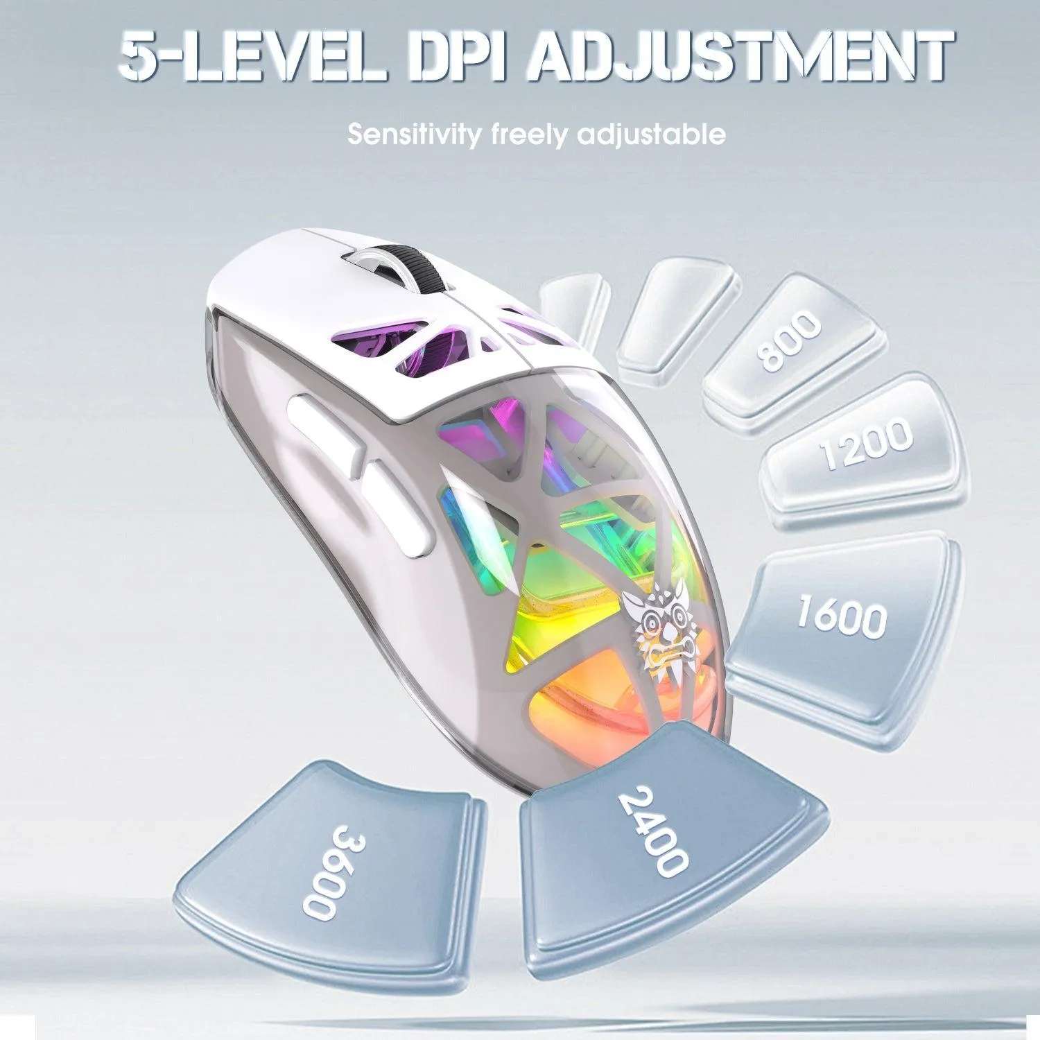 ONIKUMA CW930 gaming muis zwart tri-mode RGB