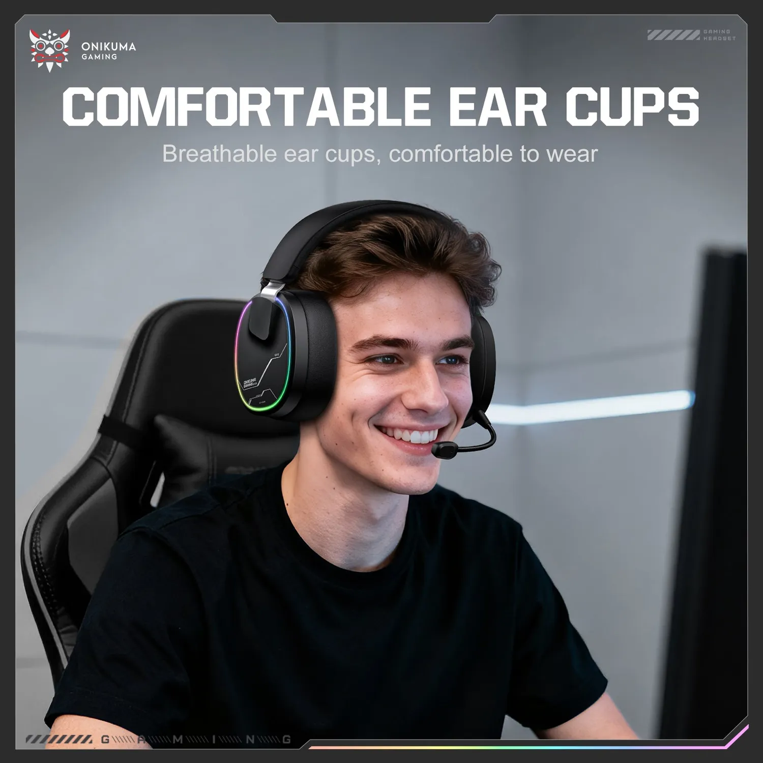ONIKUMA GT836 gaming headset zwart 60 uur