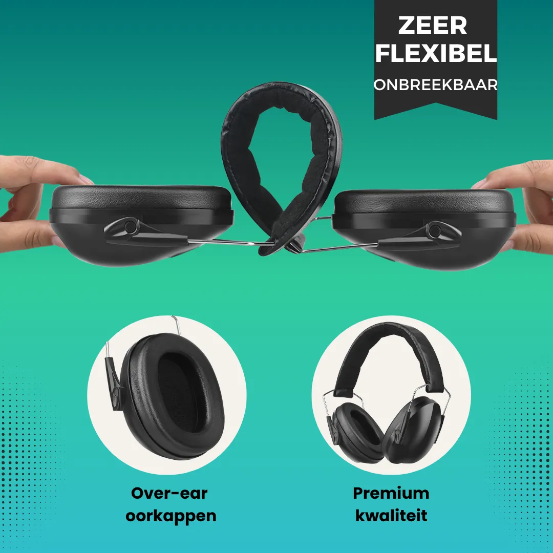 WISEQ Gehoorbescherming Kinderen Oorkappen Zwart 26dB
