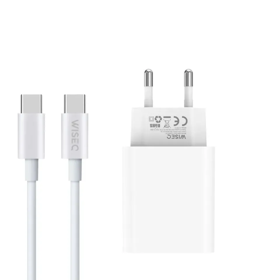 WISEQ 25W USB-C snellader met kabel 3 meter wit PD