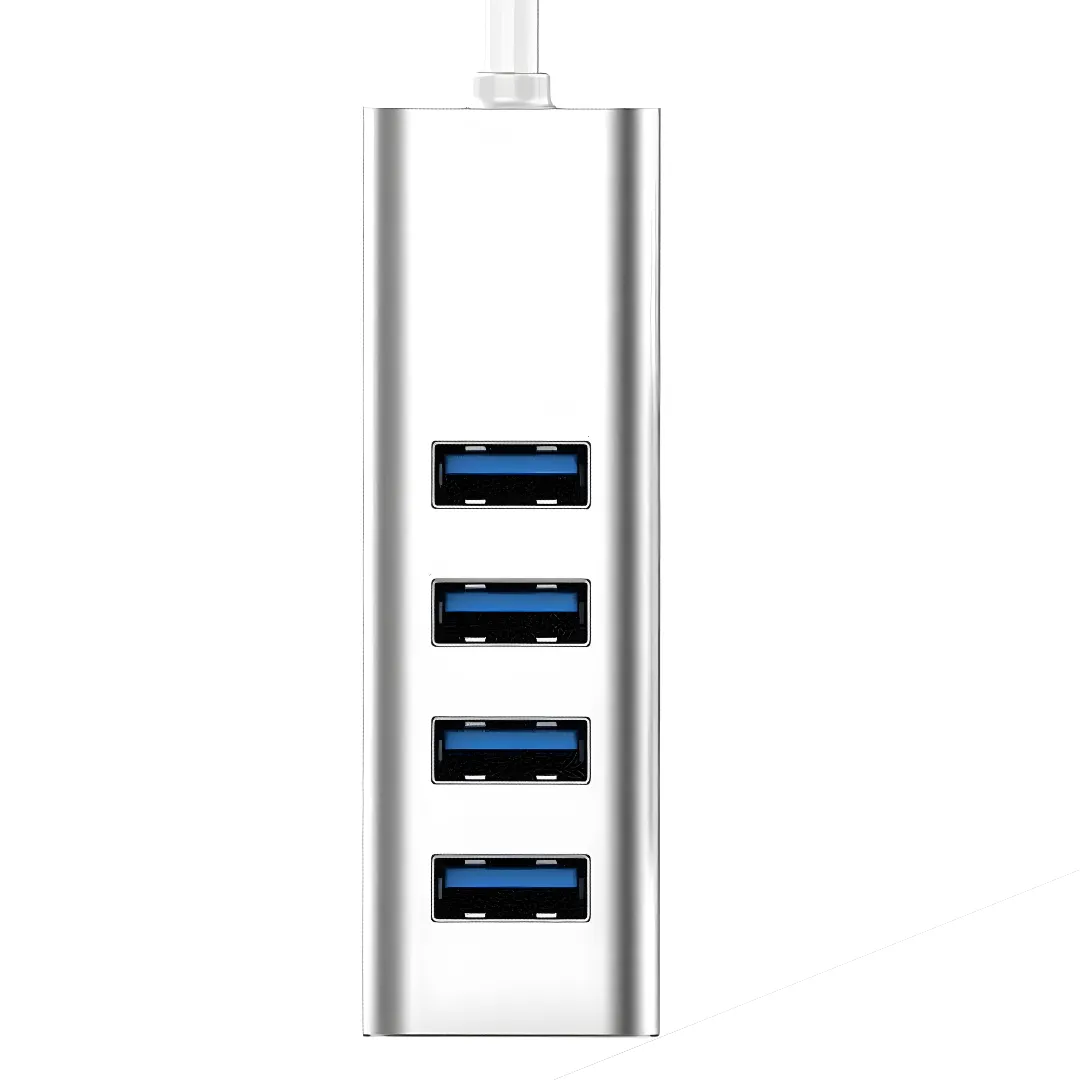 WiseQ USB Hub 3.0 Splitter Zilver 4 Poorten 5Gbps