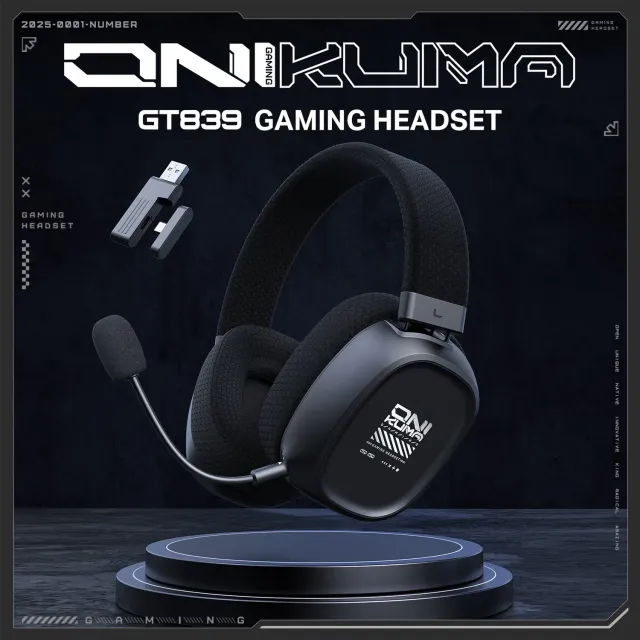ONIKUMA GT839 gaming headset zwart draadloos 45H