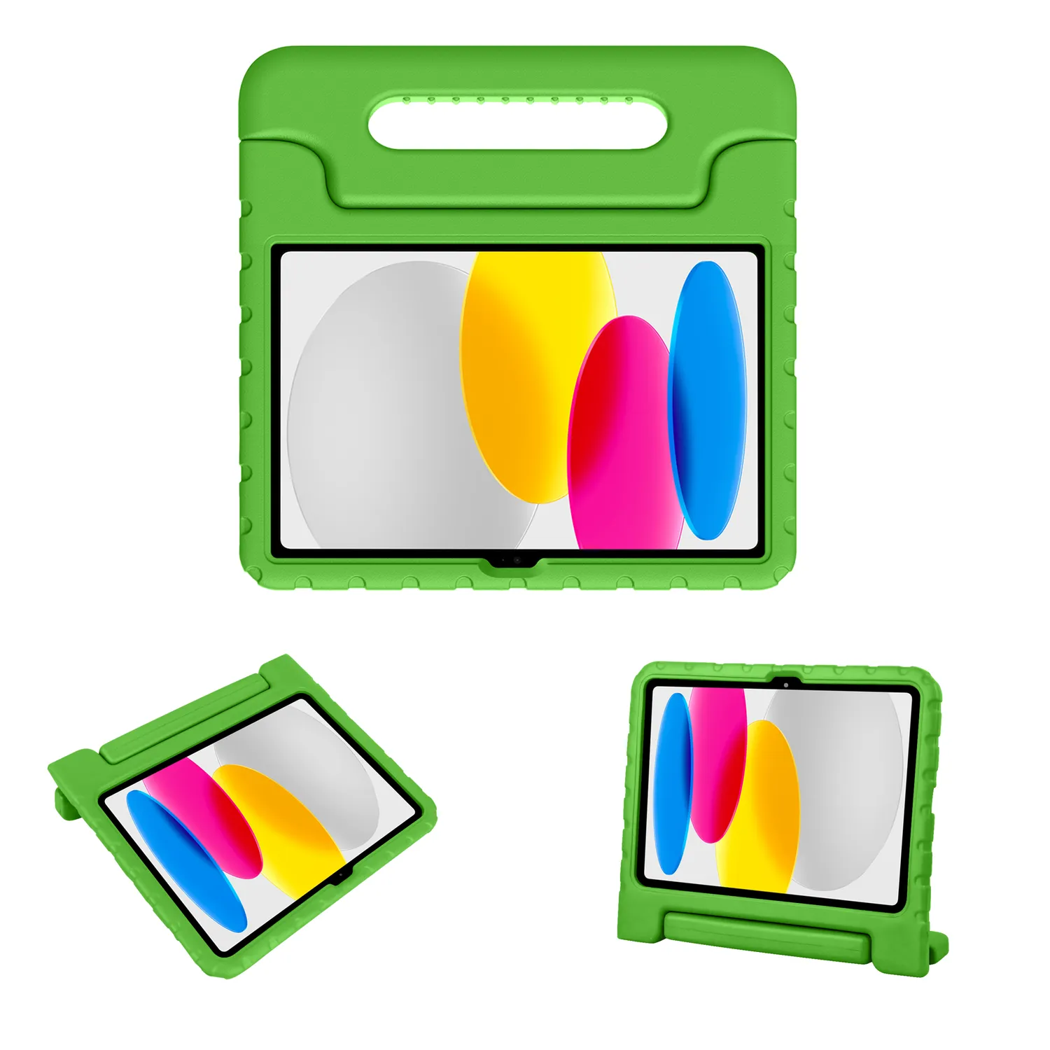 WiseQ iPad kinderhoes 10.2 inch groen met handvat standaard