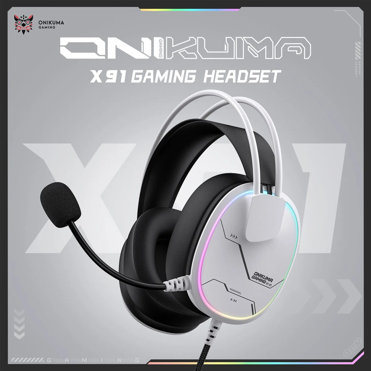 ONIKUMA X91 gaming headset zwart bedraad – met RGB
